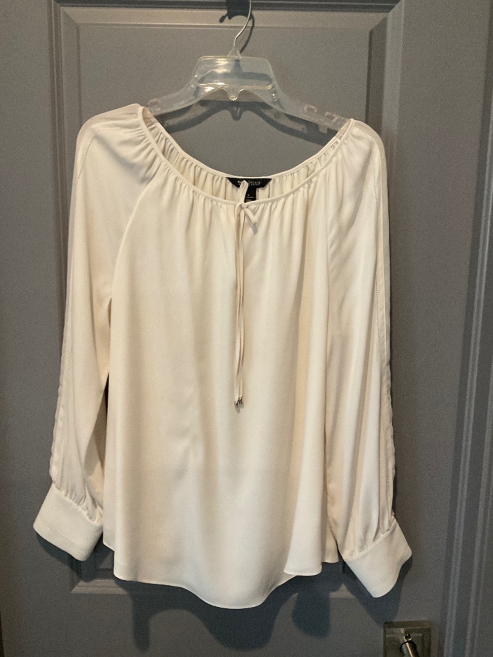 Ivory Silk-like poet blouse